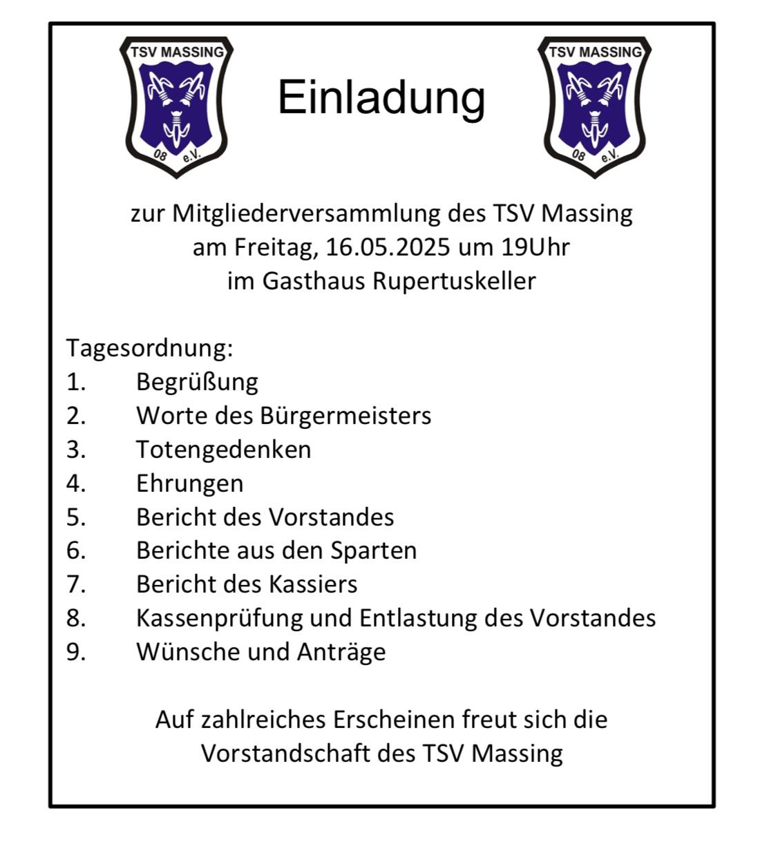 Mitgliederversammlung 2025 Einladung